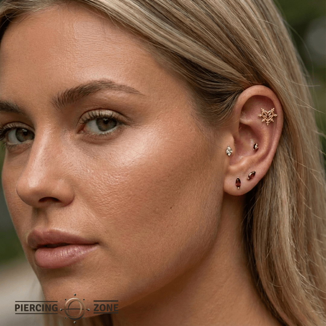 Stab My Heart – 14K/18K Gold Gem Threadless End - piercing - zone.com