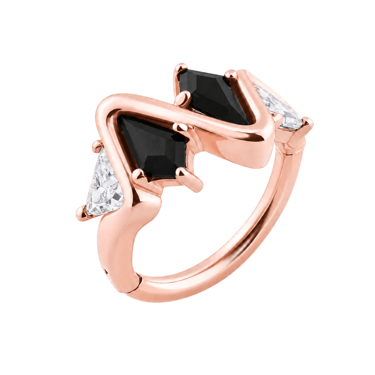 Staccato – 14K/18K Gold Geometric Clicker Ring - piercing-zone.com