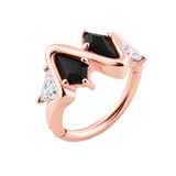 Staccato – 14K/18K Gold Geometric Clicker Ring - piercing-zone.com
