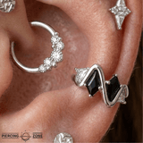 Staccato – 14K/18K Gold Geometric Clicker Ring - piercing - zone.com