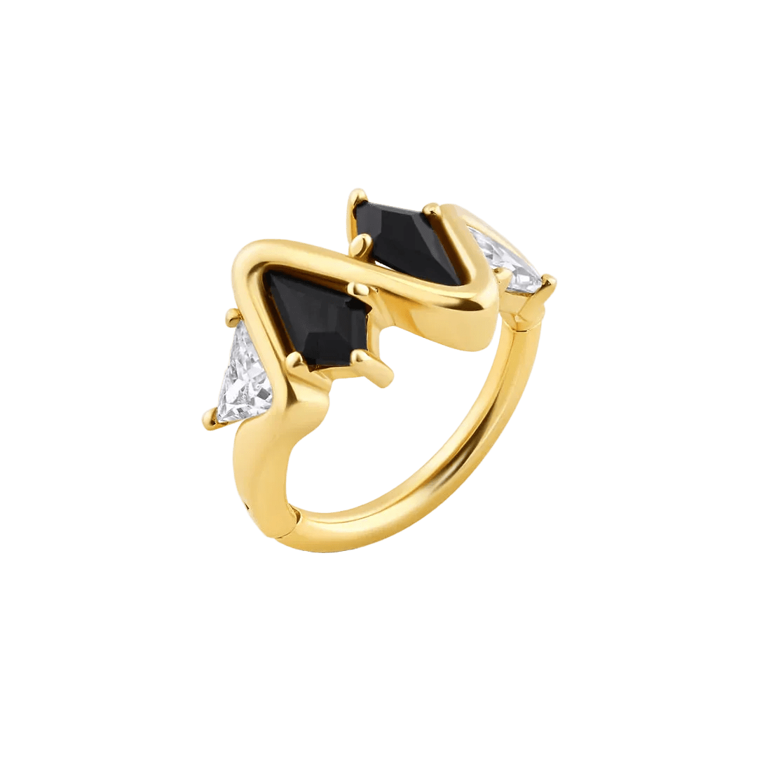Staccato – 14K/18K Gold Geometric Clicker Ring - piercing - zone.com