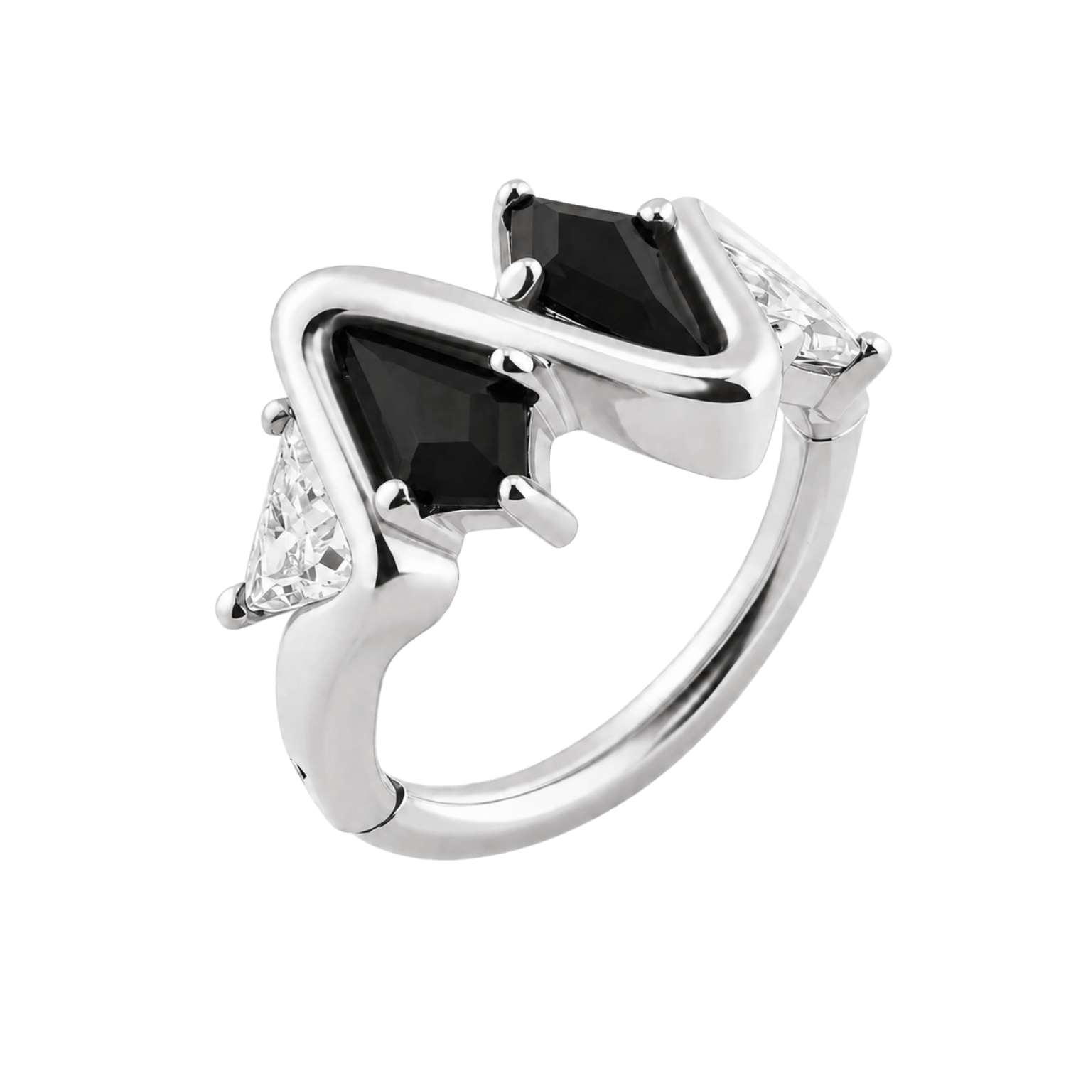 Staccato – 14K/18K Gold Geometric Clicker Ring - piercing-zone.com
