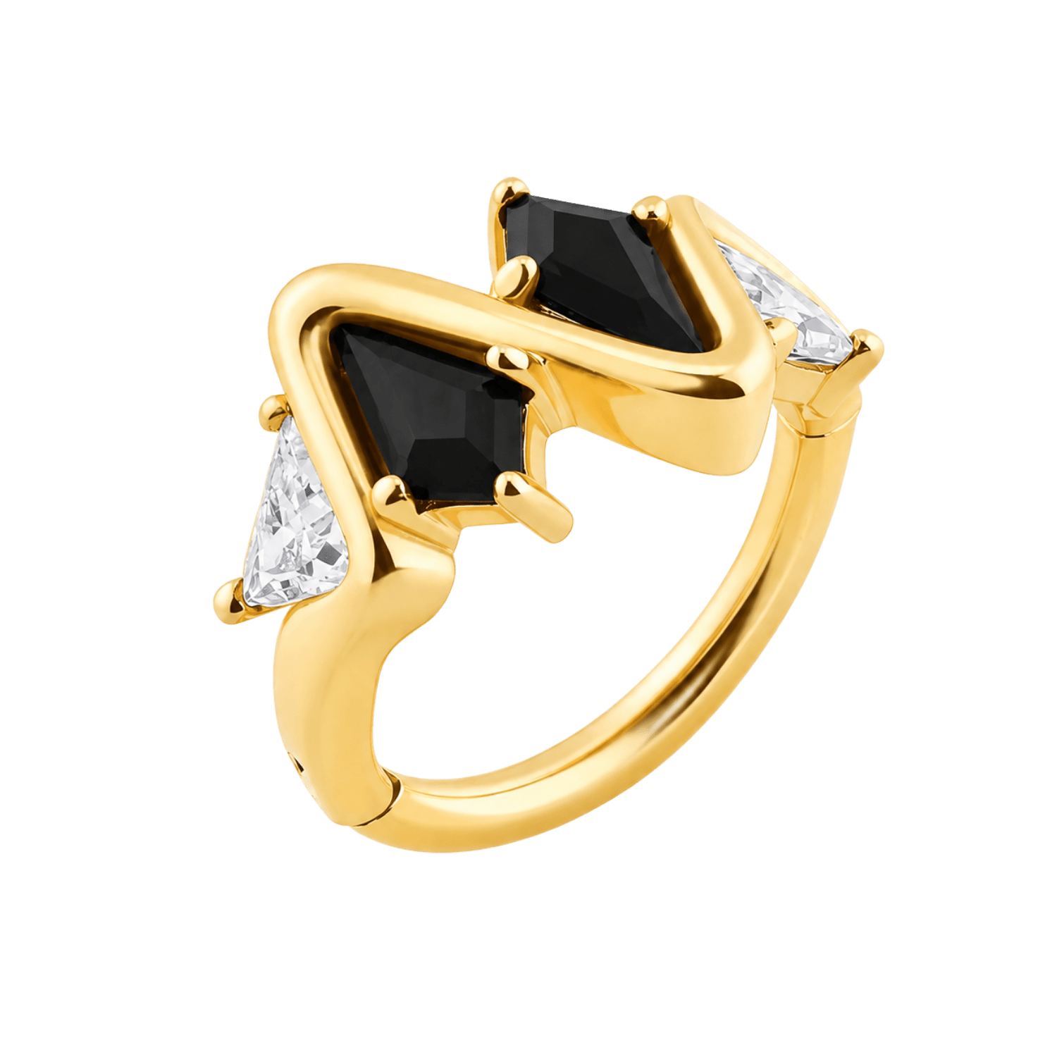 Staccato – 14K/18K Gold Geometric Clicker Ring - piercing-zone.com