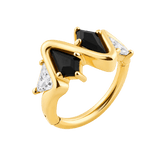 Staccato – 14K/18K Gold Geometric Clicker Ring - piercing-zone.com
