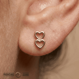 Stacked Hearts – 14K Gold Threadless/Threaded End - piercing - zone.com