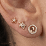 Stand Together – 14K Gold CZ Wave Threadless End - piercing - zone.com