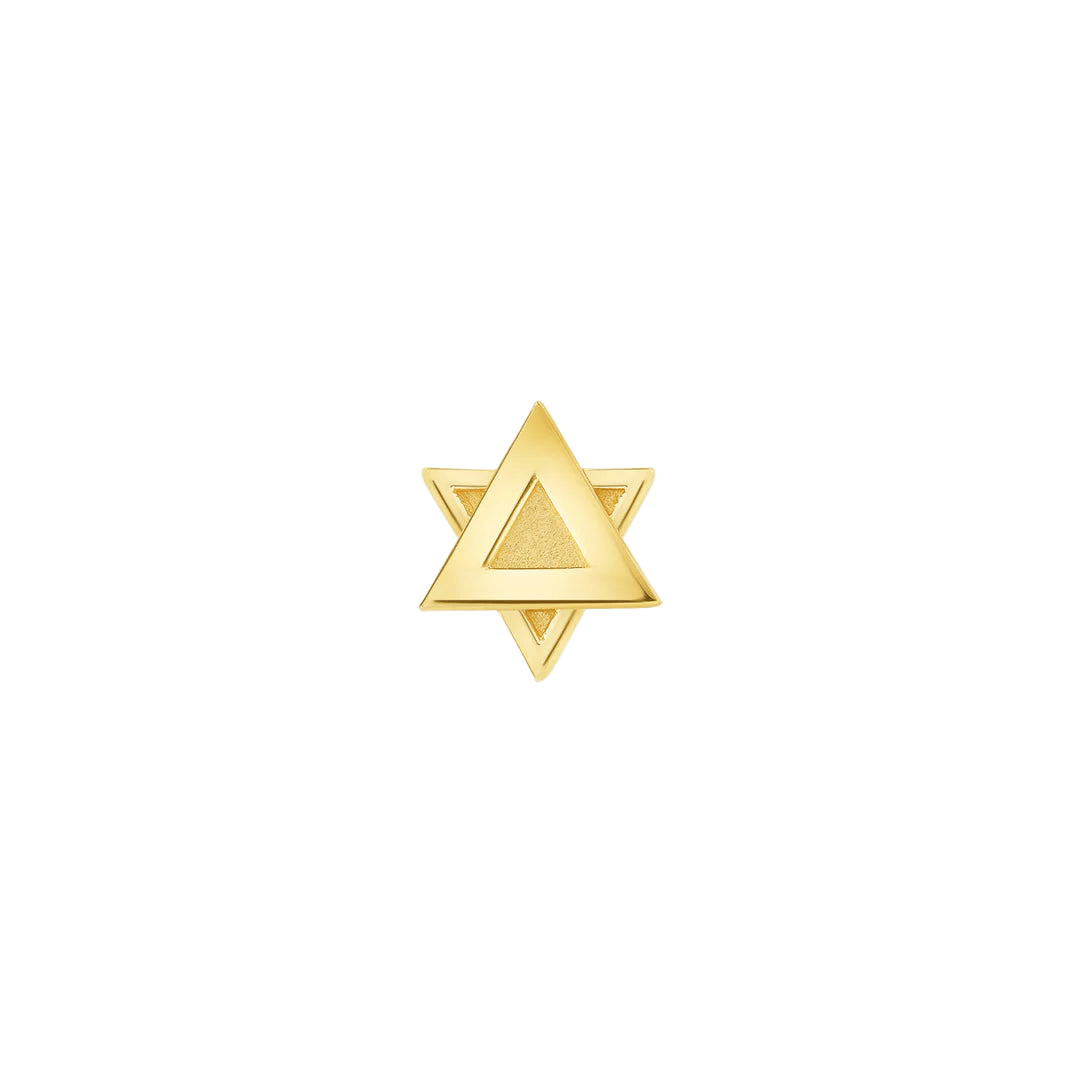 Star of David – 14K Gold Threadless End - piercing - zone.com