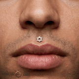 Star of David Pin - 14K Gold Star Threadless End - piercing - zone.com