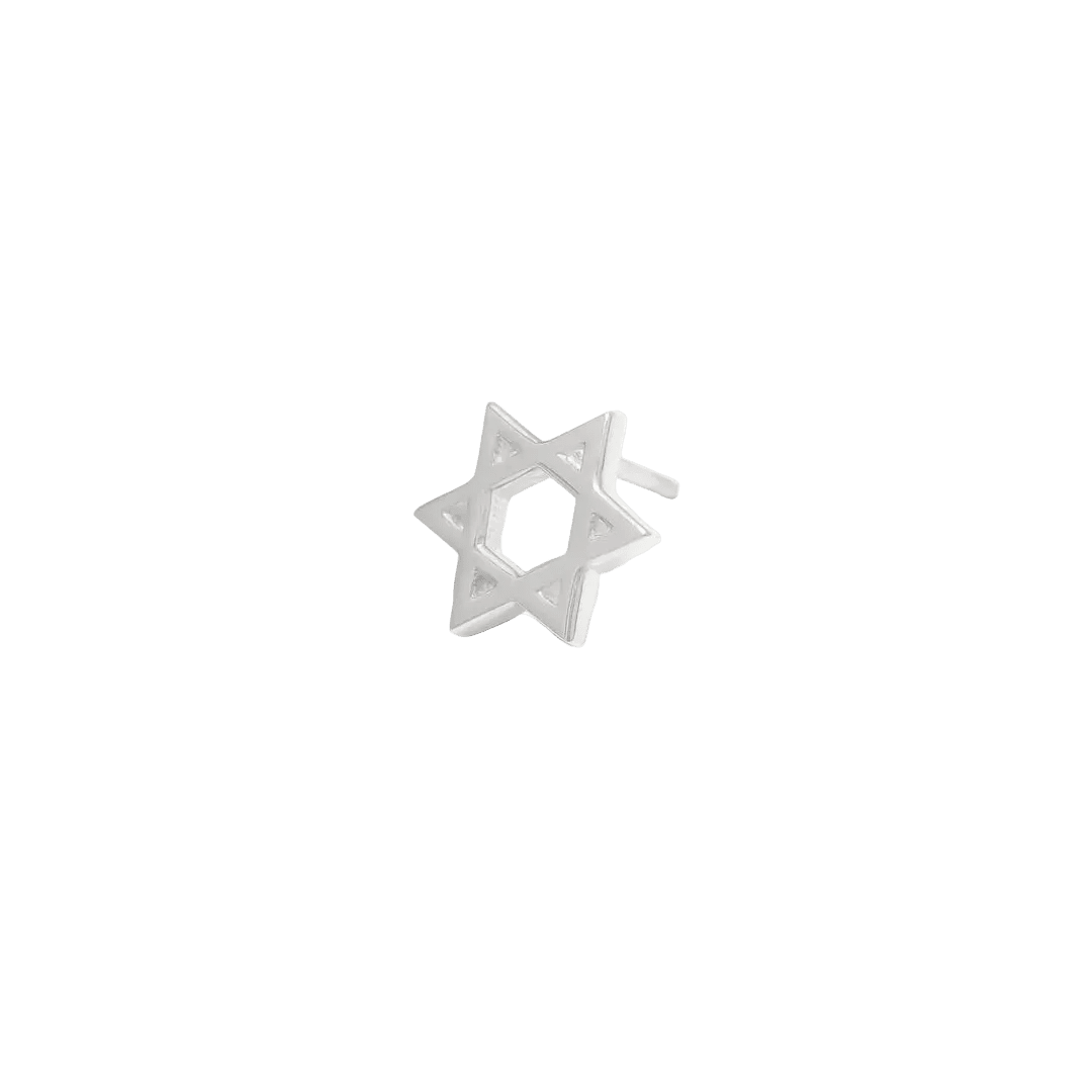Star of David Pin - 14K Gold Star Threadless End - piercing - zone.com