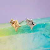 Star Stuff – 14K Gold Diamond Star Threadless End - piercing - zone.com