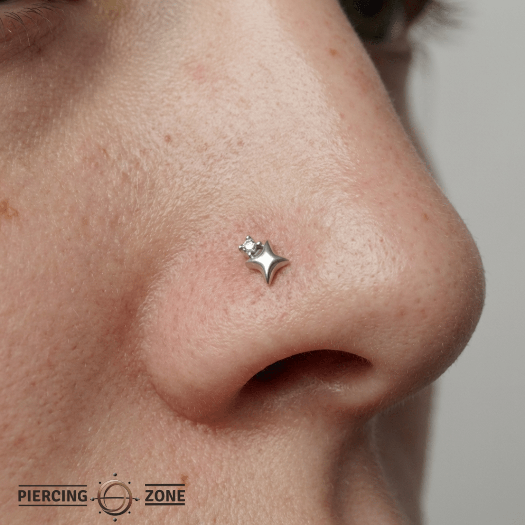 Star Stuff – 14K Gold Diamond Star Threadless End - piercing - zone.com