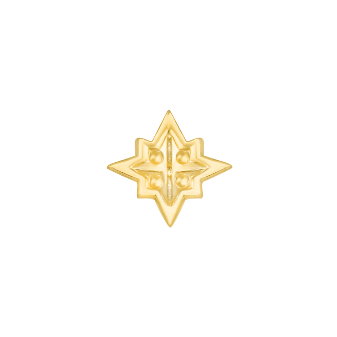 Star Trim – 14K Gold Threadless End - piercing - zone.com