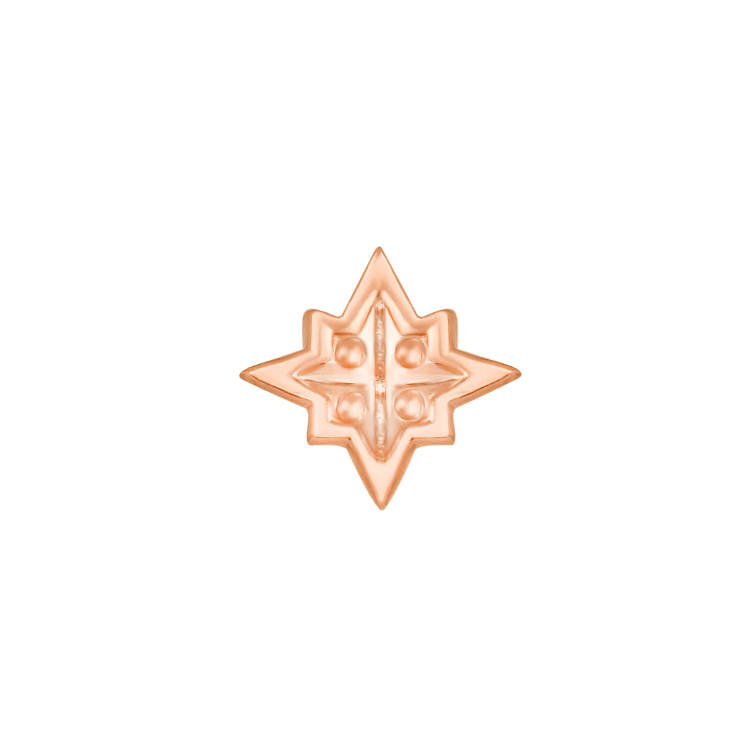 Star Trim – 14K Gold Threadless End - piercing - zone.com
