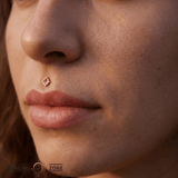 Star Trim – 14K Gold Threadless/Threaded End - piercing - zone.com