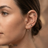 Star With Bezel – 14K/18K Gold Threadless End - piercing - zone.com