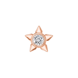 Star With Bezel – 14K Gold Threadless/Threaded End