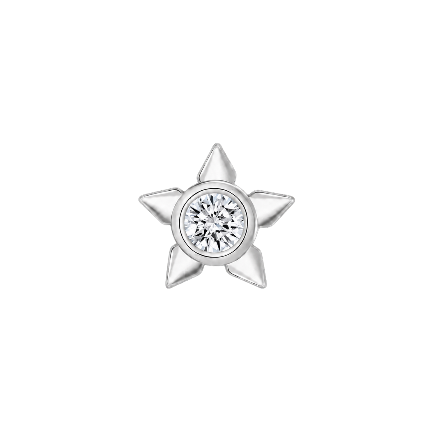Star With Bezel – 14K Gold Threadless/Threaded End
