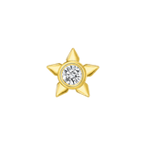 Star With Bezel – 14K Gold Threadless/Threaded End