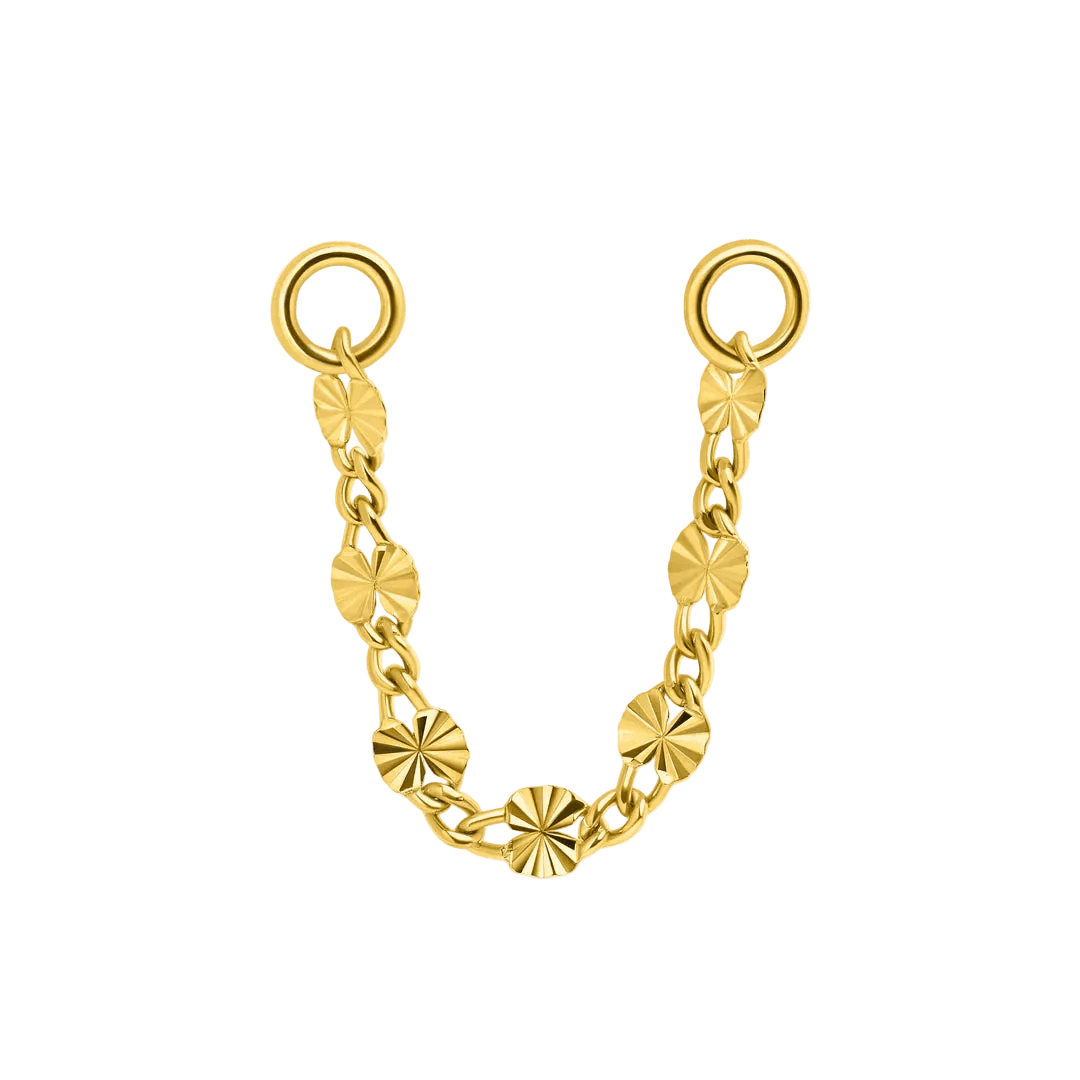 Starburst Chain – 14K Gold Piercing Chain - piercing - zone.com