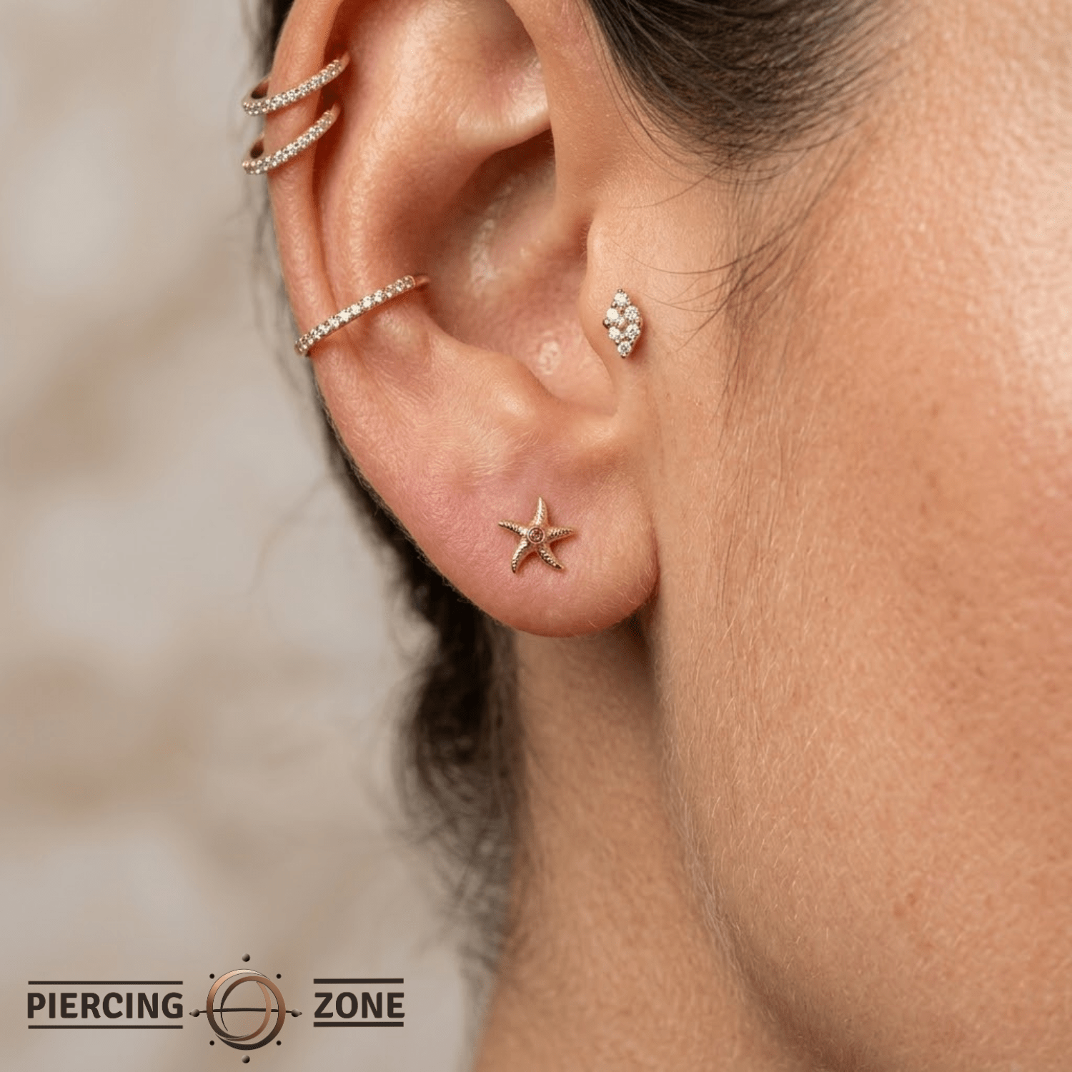 Starfish – 14K Gold Threadless/Threaded End - piercing - zone.com