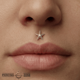 Starfish Glow – Ocean - Inspired – 14K Gold Threadless End - piercing - zone.com