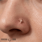 Starlight Pin - 14K Gold Gem Star Threadless End - piercing - zone.com