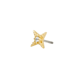 Starlight Pin - 14K Gold Gem Star Threadless End - piercing - zone.com