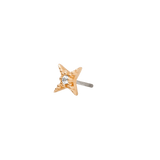 Starlight Pin - 14K Gold Gem Star Threadless End - piercing - zone.com