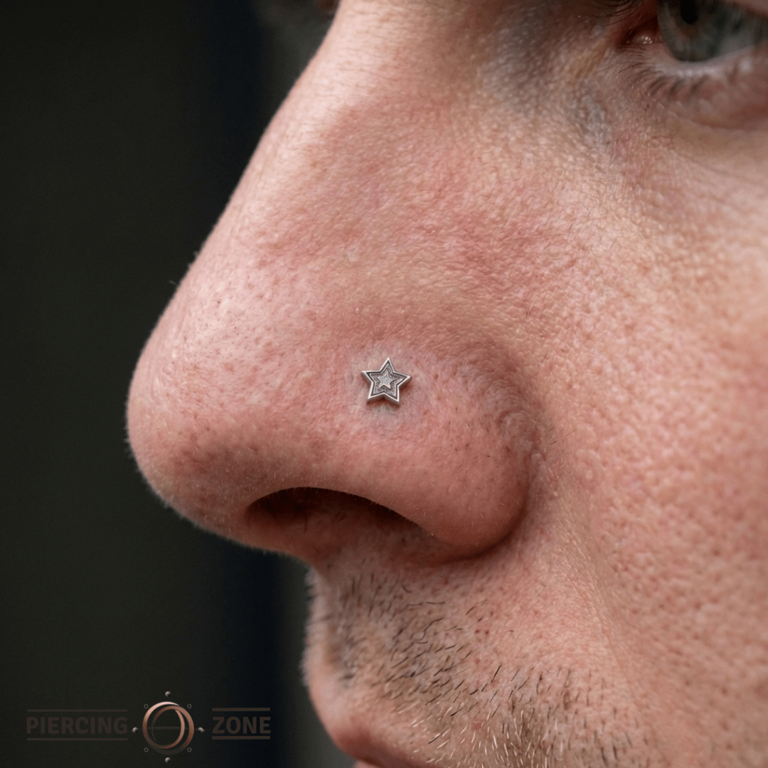 Starstruck – Black Rhodium Star – 14K Gold Threadless End - piercing - zone.com