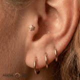 Starstruck – Etched Star Accent – 14K Gold Threadless End - piercing - zone.com