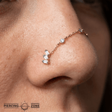 Staxx – London Blue Topaz Cascade – 14K Gold Threadless End - piercing - zone.com