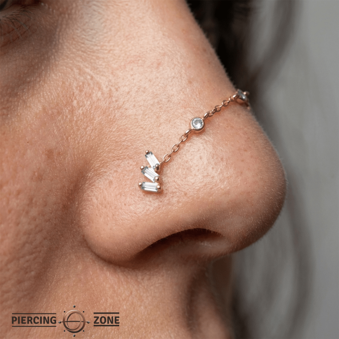 Staxx – London Blue Topaz Cascade – 14K Gold Threadless End - piercing - zone.com