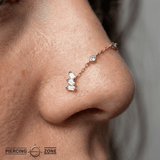 Staxx – London Blue Topaz Cascade – 14K Gold Threadless End - piercing - zone.com