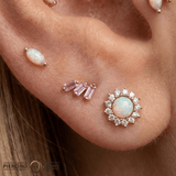 Staxx – Pink Sapphire Cascade – 14K Gold Threadless End - piercing - zone.com