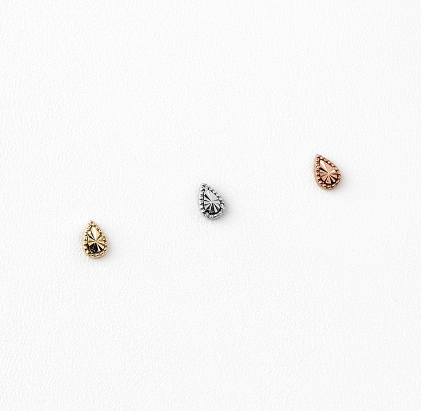 Stay Gold – 14K Gold Pear Threadless End - piercing - zone.com
