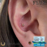 Stella – CZ Starburst – 14K Gold Threadless End - piercing - zone.com