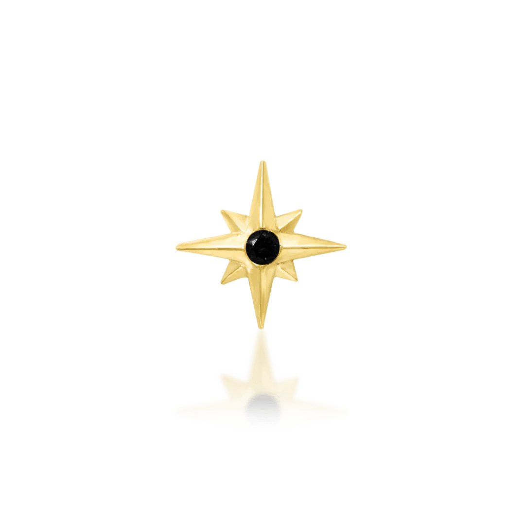 Stella – CZ Starburst – 14K Gold Threadless End - piercing - zone.com
