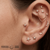 Stellar – CZ Star Accent – 14K Gold Threadless End - piercing - zone.com