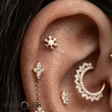 Stellar Dendrite - 18K Gold Threadless/Threaded End - piercing-zone.com