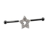 Stellar Frame - 14K Gold Star Straight Barbell - piercing - zone.com