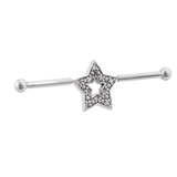 Stellar Frame - 14K Gold Star Straight Barbell - piercing - zone.com
