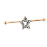 Stellar Frame - 14K Gold Star Straight Barbell