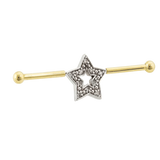 Stellar Frame - 14K Gold Star Straight Barbell