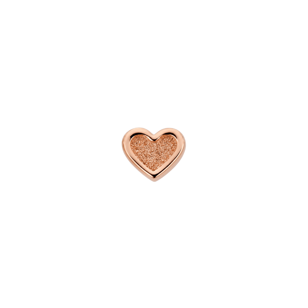 Stippled Heart Frame - 18K Gold Threadless/Threaded End - piercing-zone.com