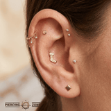 Stocking – 14K Gold Threadless/Threaded End - piercing - zone.com