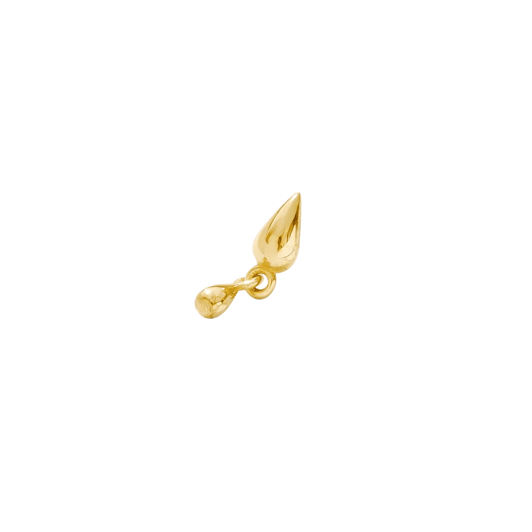 Storm Charm Pin - 14K Gold Threadless End - piercing - zone.com