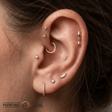 Storm Charm Pin - 14K Gold Threadless End - piercing - zone.com