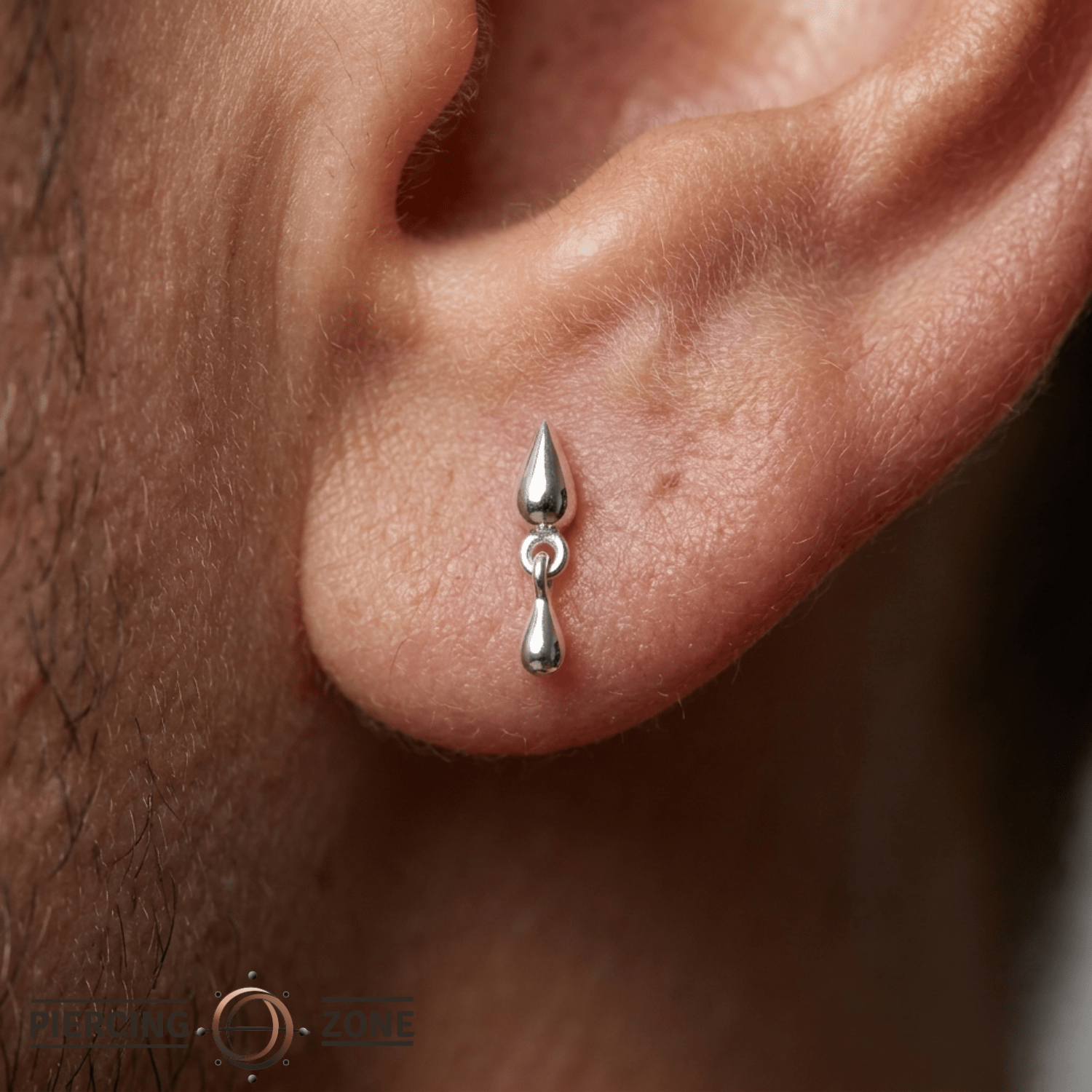 Storm Charm Pin - 14K Gold Threadless End - piercing - zone.com