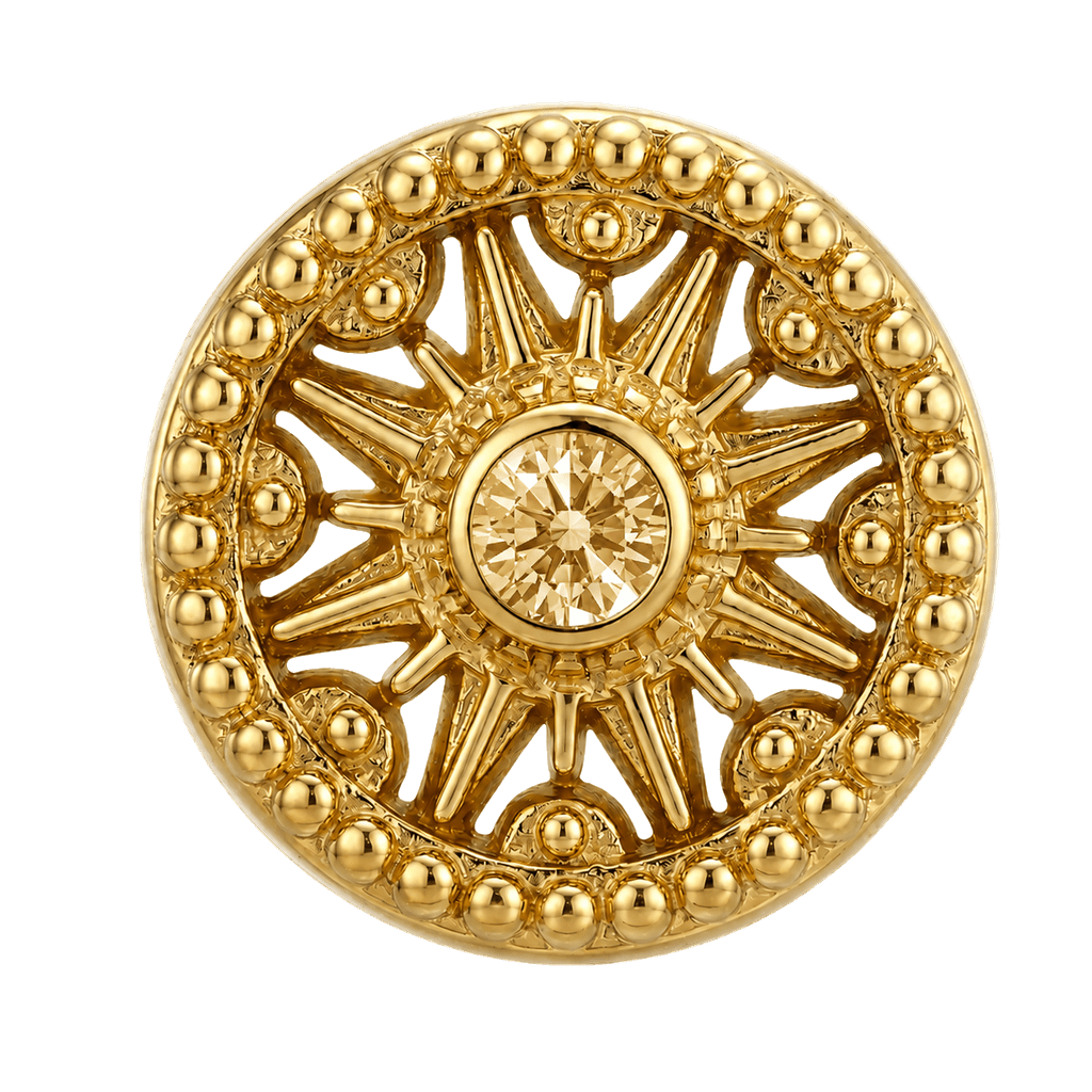 Sun Dial - 14K Gold Threadless/Threaded - piercing-zone.com