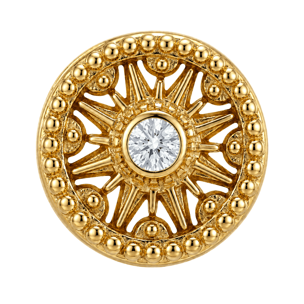 Sun Dial - 14K Gold Threadless/Threaded - piercing-zone.com